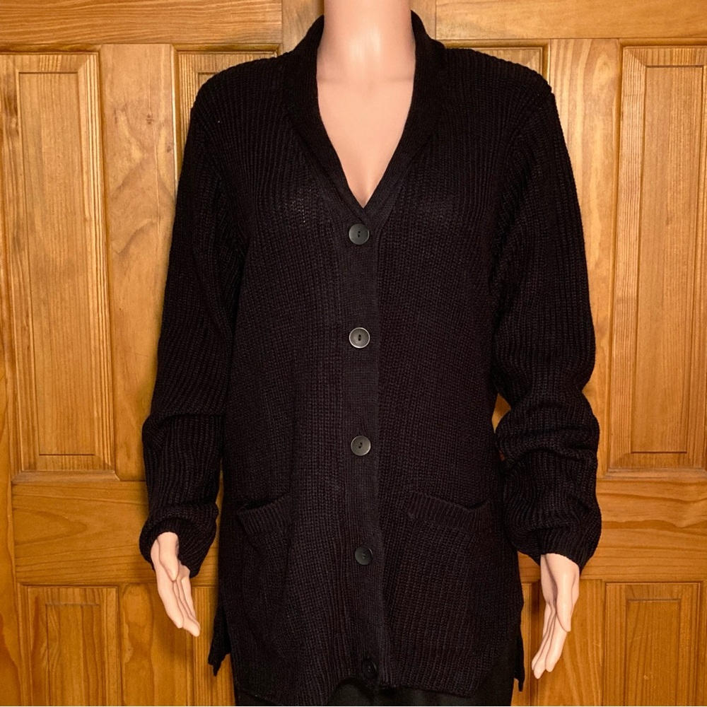 NWOT Vintage 90s Blair Sweater Cardigan Long Sleeve Black Size L Large